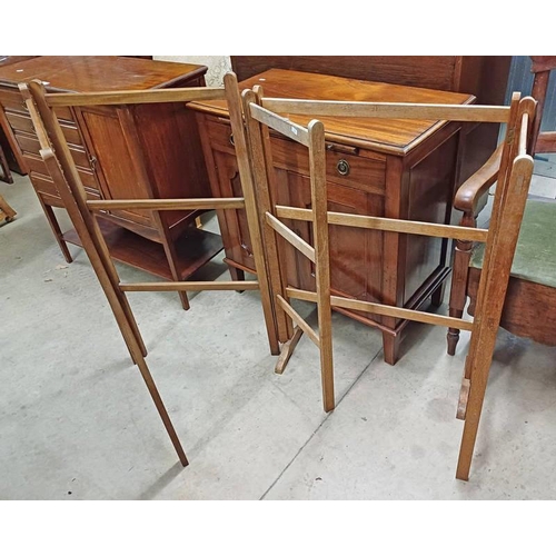 76 - OAK FOLDING CLOTHES HORSE & 1 OTHER