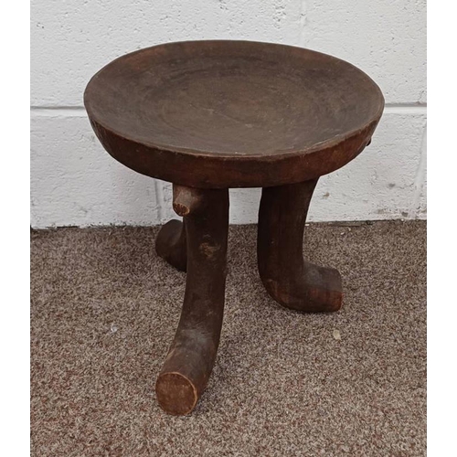 9 - ETHIOPIAN JIMMA STOOL. DIAMETER  33 CM