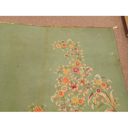 189 - LARGE CHINESE CARPET WITH GREEN & PINK FLORAL PATTERN