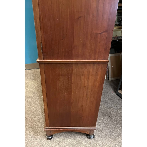 249 - LATE 19TH / EARLY 20TH CENTURY MAHOGANY WARDROBE WITH CENTRALLY SET MIRROR DOOR, 2 PANEL DOORS & 3 D... 