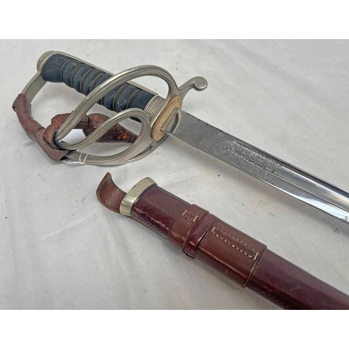 1120 - CAPTAIN DOWNING EDWARD VII 1821 PATTERN OFFICERS SWORD WITH 1895 PATTERN 87CM LONG SINGLE EDGED FULL... 