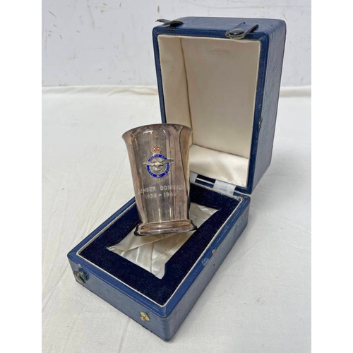 1149 - 1939-1945 BOMBER COMMAND SILVER CUP AWARDED TO COASTAL COMMAND WARRANT OFFICER BJ RICE  MEF WITH ENA... 