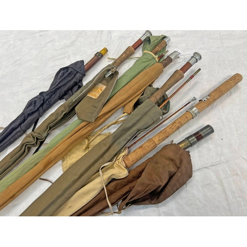 1152 - SELECTION OF VINTAGE FISHING RODS TO INCLUDE A HARDY EXAMPLE, 2 MILWARDS, FARLOWS PARABOLIC SPECIALE... 