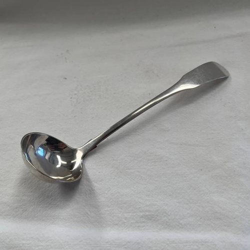 349 - 18TH CENTURY SCOTTISH PROVINCIAL SILVER CREAM LADLE BY EDWARD LIVINGSTONE, DUNDEE CIRCA 1795 - 25G