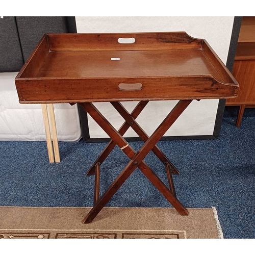 5002 - 19TH CENTURY MAHOGANY BUTLER'S TRAY ON STAND