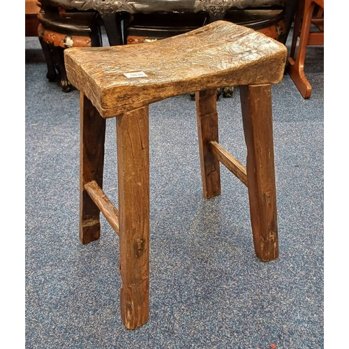 5030 - OAK RECTANGULAR JOINT STOOL, 53CM TALL X 44CM WIDE