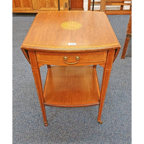 5103 - EARLY 20TH CENTURY INLAID MAHOGANY PEMBROKE TABLE WITH SINGLE DRAWER ON SQUARE TAPERED SUPPORTS, 72C... 