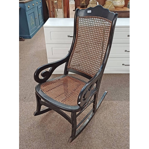 5158 - PAINTED ROCKING CHAIR WITH BERGERE PANEL BACK & SEAT