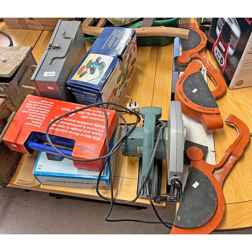 6038 - ORBITAL SANDER, CIRCULAR SAW, RONSON BLOW TORCH ETC.