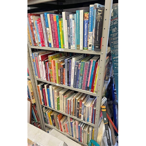 6049 - VARIOUS COOKING BOOKS OVER ONE SHELVING UNIT