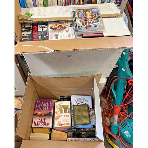 6050 - TWO BOXES OF VARIOUS CD'S AND A BOX OF BOOKS  -3-