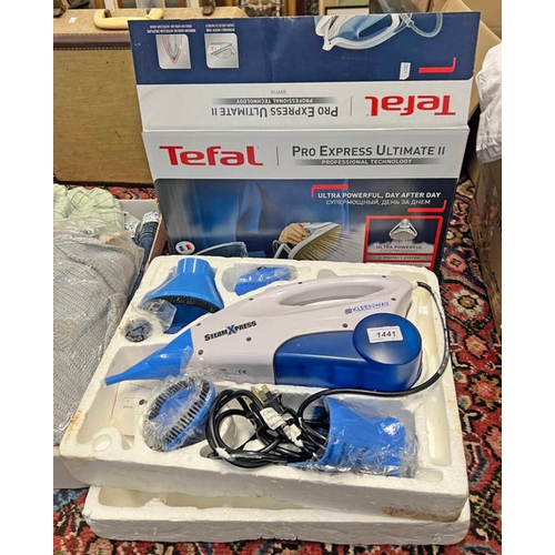 1441 - TEFAL PRO EXPRESS ULTIMATE II STEAM IRON IN BOX & A KLEENWAY STEAM XPRESS CLEANER -2-