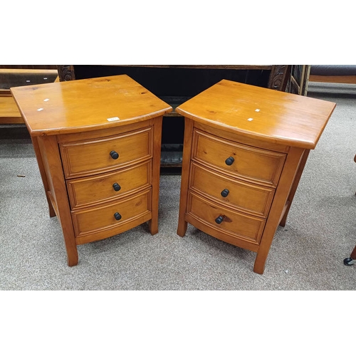 273 - PAIR OF PINE 3 DRAWER BEDSIDE CHESTS