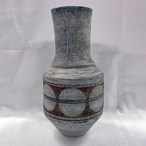 3014 - TROIKA POTTERY URN VASE WITH MONOGRAM SIGNATURE, 25CM TALL