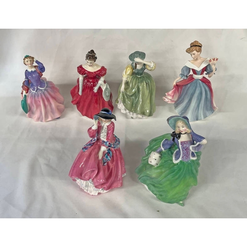 3026 - SIX ROYAL DOULTON PORCELAIN FIGURES INCLUDING HN 2021 - BLITHE MORNING, HN 2220 - WINSOME, HN 2309, ... 