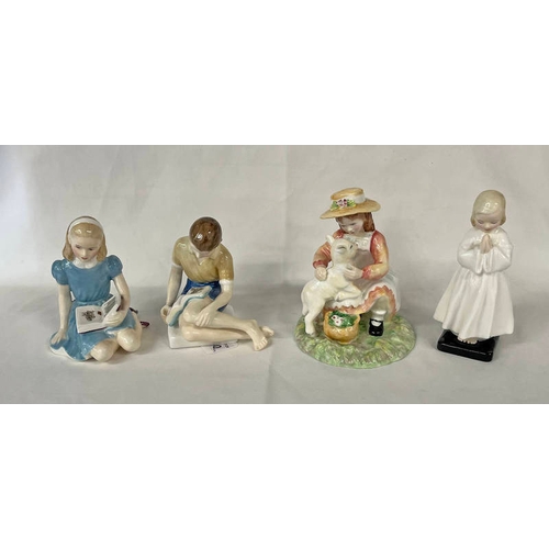 3040 - FOUR ROYAL DOULTON PORCELAIN FIGURE SETS INCLUDING HN 2243 - TREASURE ISLAND TOGETHER WITH HN 2158 -... 