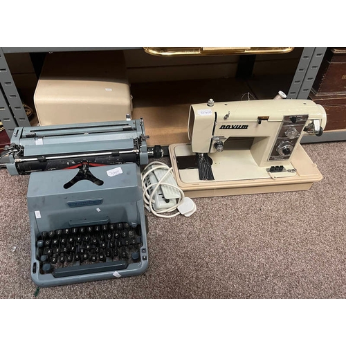 3045B - NOVUM ELECTRIC SEWING MACHINE & CASE, & MANUAL TYPEWRITER