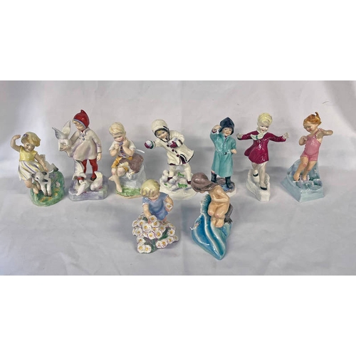 3064 - SELECTION OF 9 VARIOUS MONTH RELATED ROYAL WORCESTER FIGURES