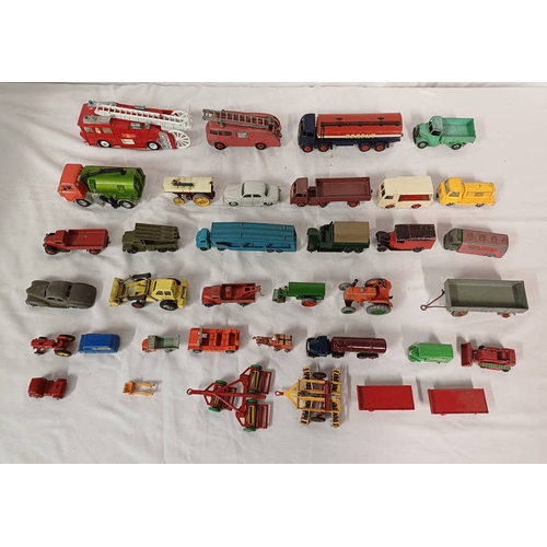 4119 - SELECTION OF PLAYWORN DINKY, CORGI, MATCHBOX ETC MODEL VEHICLES INCLUDING FODEN 'RECENT' TANKER, E.R... 