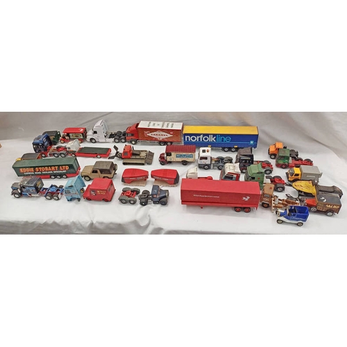 4120 - SELECTION OF VARIOUS PLAYWORN CORGI AND OTHERS HGVS, VANS ETC