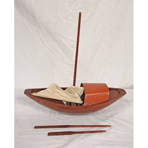 4142 - WOODEN POND YACHT. LENGTH 42 CM