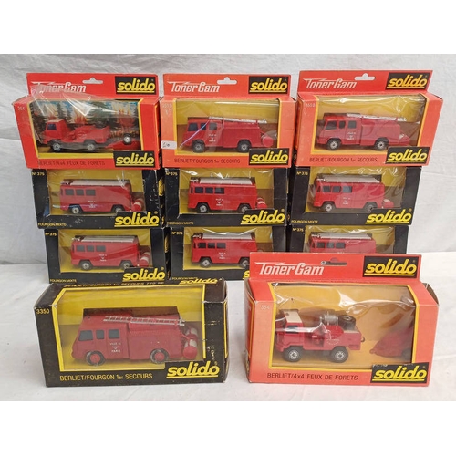 4218 - SELECTION OF SOLIDO EMERGENCY VEHICLES INCLUDING BERLIET 4X4, FOURGON MIXTR, BERLIET FOURGON AND OTH... 