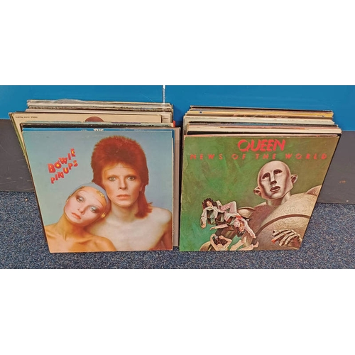 4235 - SELECTION OF VARIOUS VINYL MUSIC ALBUMS INCLUDING ARTISTS SUCH AS QUEEN, DAVID BOWIE, BLONDIE AND OT... 