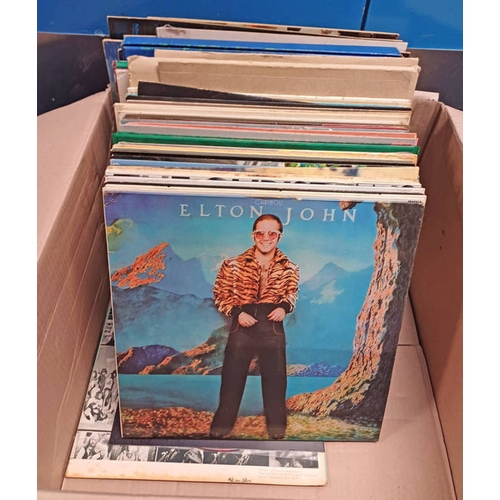 4291 - SELECTION OF VARIOUS VINYL MUSIC ALBUMS INCLUDING ARTISTS SUCH AS ELTON JOHN, KIM WILDE, DIRE STRAIT... 