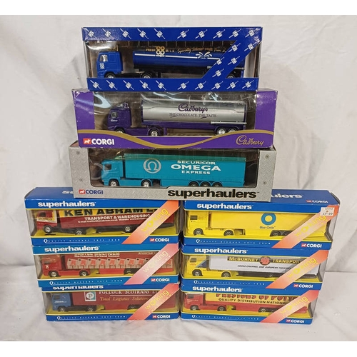 4311 - SELECTION OF VARIOUS CORGI SUPERHAULER MODEL HGVS INCLUDING TY87008 - DAF 95 BOX TRAILER BLUE CIRCLE... 