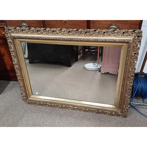 5057 - DECORATIVE GILT FRAMED RECTANGULAR MIRROR, GLASS DIMENSIONS 60 X 90 CM