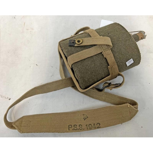 1050 - WW2  1942 BRITISH CANTEEN, STRAP MARKED PSS 1942