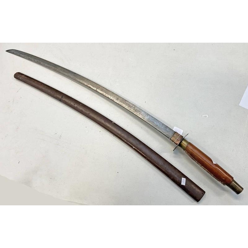 1289F - JAPANESE STYLE SWORD WITH 73CM LONG BLADE WITH SCABBARD