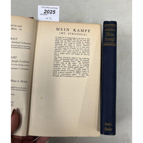 2025 - 2 COPIES OF MEIN KAMPF (MY STRUGGLE) BY ADOLF HITLER, UNEXPURGATED EDITION OF 2 VOLUMES BOUND AS ONE... 