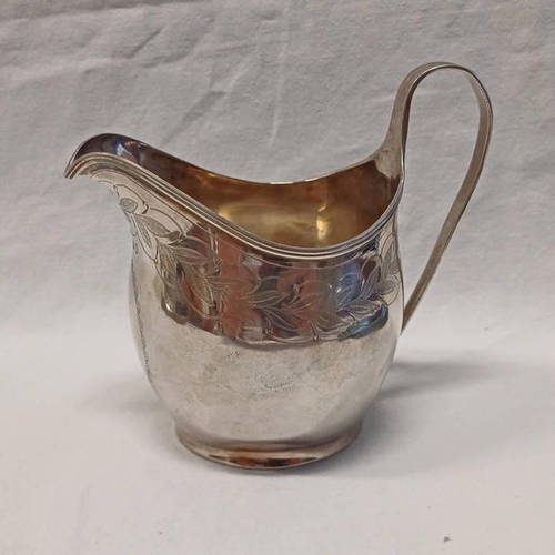 274 - GEORGE III SILVER CREAM JUG BY PETER BATEMAN, LONDON 1905 - 95 G