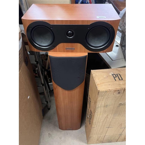 6056 - MISSON M33 FLOOR STANDING SPEAKER (SINGLE) TOGETHER WITH M3C2 CENTRE SPEAKER