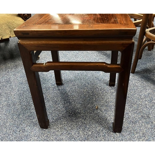 5007 - PAIR OF CHINESE HARDWOOD SQUARE OCCASIONAL TABLES - 39 CM WIDE