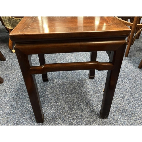 5007 - PAIR OF CHINESE HARDWOOD SQUARE OCCASIONAL TABLES - 39 CM WIDE