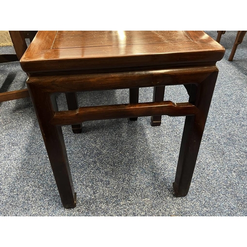 5007 - PAIR OF CHINESE HARDWOOD SQUARE OCCASIONAL TABLES - 39 CM WIDE