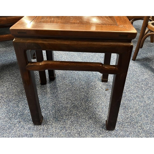 5007 - PAIR OF CHINESE HARDWOOD SQUARE OCCASIONAL TABLES - 39 CM WIDE