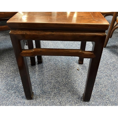 5007 - PAIR OF CHINESE HARDWOOD SQUARE OCCASIONAL TABLES - 39 CM WIDE