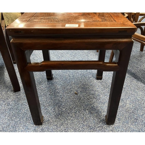 5007 - PAIR OF CHINESE HARDWOOD SQUARE OCCASIONAL TABLES - 39 CM WIDE