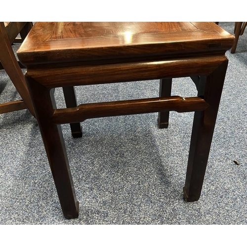 5007 - PAIR OF CHINESE HARDWOOD SQUARE OCCASIONAL TABLES - 39 CM WIDE