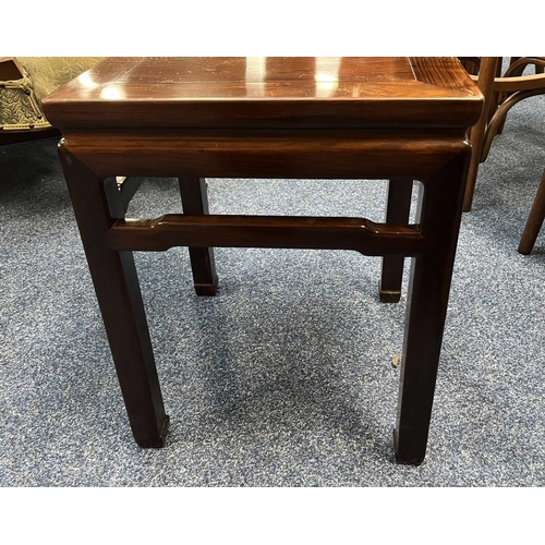 5007 - PAIR OF CHINESE HARDWOOD SQUARE OCCASIONAL TABLES - 39 CM WIDE