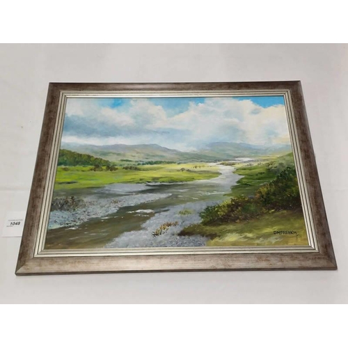 1048 - D M FRENCH - (ARR)  RIVER TAY SIGNED FRAMED OIL PAINTING 44 X 58 CM