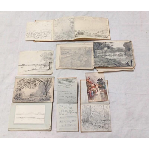 1113 - DAVID WATERSON VARIOUS SKETCH BOOKS WITH CONTENTS OF LONDON & THAMESIDE, LOCH LOMOND & MULL