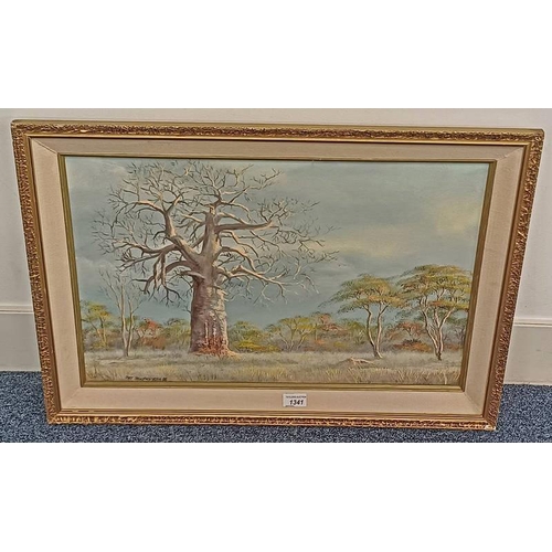 1341 - PIET HOLITHUYSEN 'SOUTH AFRICAN TREES' SIGNED FRAMED OIL PAINTING 40 CM X 61 CM