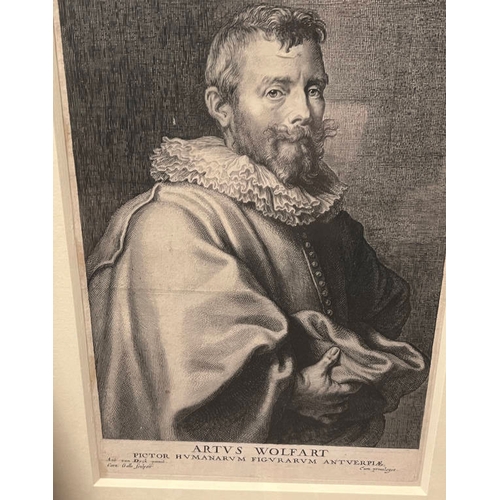 1032 - 11 FRAMED PORTRAIT ETCHING & ENGRAVINGS AFTER SIR ANTHONY VAN DYCK FROM ICONES PRINCIPUM VIRORUM, LA... 