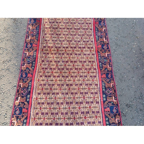 2070 - HAND WOVEN FULL WOOL PILE PERSIAN RUNNER KULIA ALL OVER DESIGN 320CM X 108CM