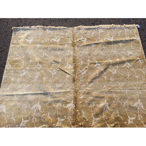 2082 - GOLD GROUND FULL PILE CASHMERE CARPET WITH UNIQUE ALL OVER FLORAL DESIGN 301CM X 194CM