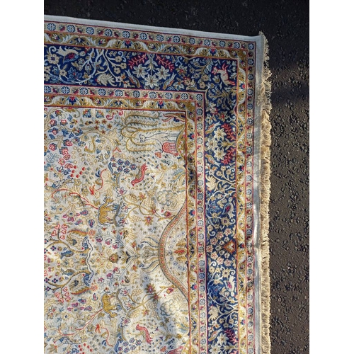 2088 - IVORY GROUND FULL PILE CASHMERE CARPET WITH ALL OVER TREE OF LIFE DESIGN 305CM X 192CM